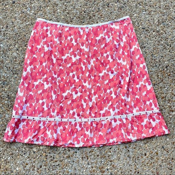 Sigrid Olsen Silk Blend Oval Polka Dot Lined Beaded Skirt Size 22 W - Picture 1 of 8